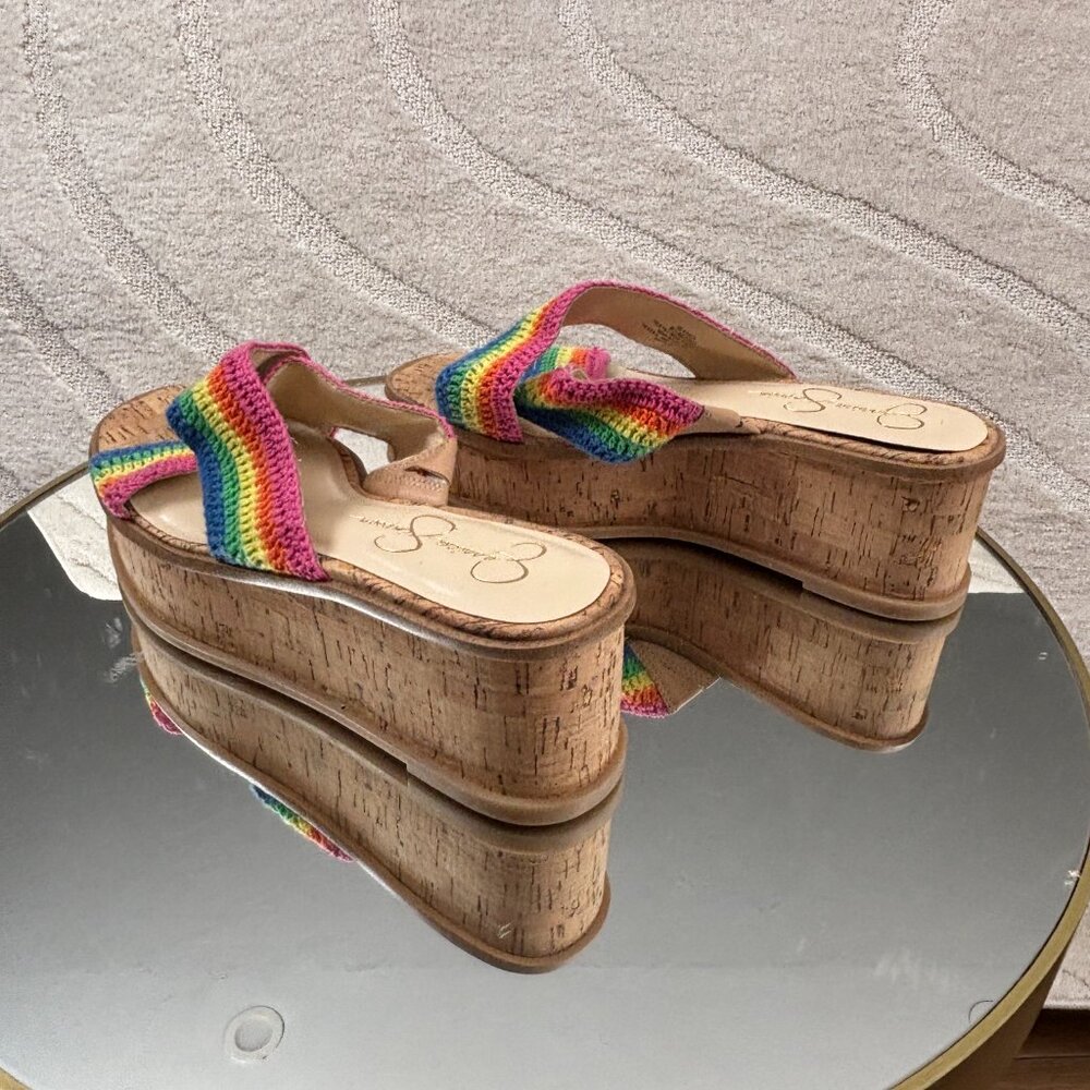 Jessica Simpson Multi Rainbow Ediza Crochet Platform - Picture 7 of 7